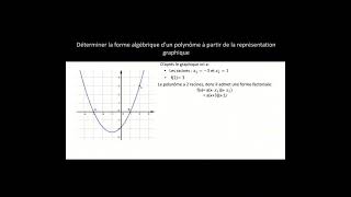 Determiner un polynôme du seconde degré à partir de sa représentation graphique [upl. by Alastair]