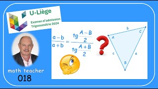 Examen dadmission à luniversité de Liège  Trigonométrie 018 [upl. by Leirua]