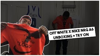 OFF WHITE x NIKE NRG A6 SHIRT UNBOXING  TRY ON [upl. by Kcirddes]