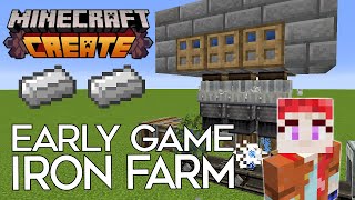 Minecraft Create Mod 1201 Automatic IRON FARM Very Easy and Early Game [upl. by Daye]