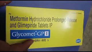 GlycometGP1 Tablet  Metformin Hydrochloride ProlongedRelease and Glimepiride Tablets IP Glycomet [upl. by Refinne728]