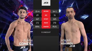 Алан Гомеш де Кастро vs Аскар Аскаров  Alan Gomes de Castro vs Askar Askarov  ACA 166 [upl. by Eyahs900]