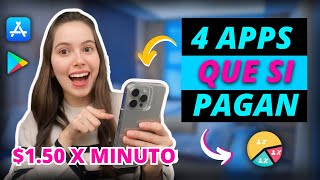 🍀150 x minuto👉 4 Aplicaciones que pagan por usarlas Y SI PAGAN Apps para ganar dinero en internet [upl. by Hwu]