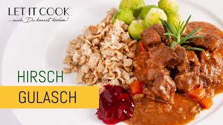 Hirschgulasch mit Rosenkohl und Haselnussspätzle immer ein Gedicht [upl. by Nnylasor]