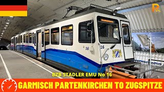 Cab ride GarmischPartenkirchen to ZugspitzeBayerische Zugspitzbahn GermanyTrain driver’s view 4K [upl. by Hajidahk656]