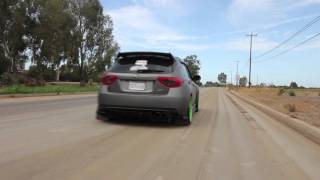 Exhaust clips Stage 2 Muffler Delete Subaru WRX Hatchback [upl. by Klimesh]