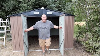 PatioWell Metal Shed Assembly 10x10 [upl. by Gannie]