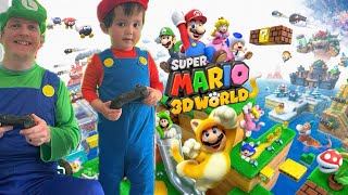 Super Mario 3D World World 14  Plessie’s Plunging Falls  Green Stars and Stamp [upl. by Idnal]