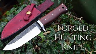 Knife Making  Forging a Full Tang Hunting Knife with a Peened Guard [upl. by Htebilil]