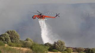 SikorskyErickson S64 Skycrane firefighting in Lagonisi [upl. by Brunella626]