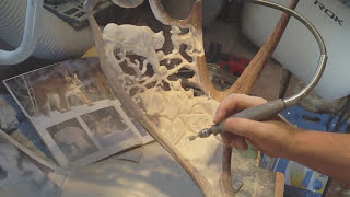 Time lapse Moose antler carving PART 5 [upl. by Gaudet]