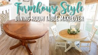 Farmhouse Style Dining Room Table Makeover [upl. by Gnidleif]