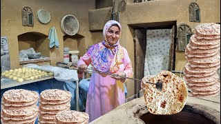 cooking bread in an old clay oven in Iran  Simple village life 🏡 [upl. by Haughay]