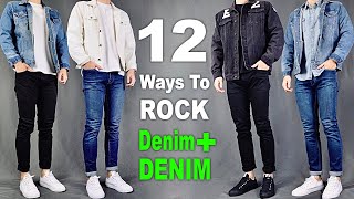 12 Ways To ROCK Denim On DENIM  Men’s Outfit Ideas [upl. by Conlen]