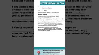 Request Letter to Bank for Reversal of Service Charges  Letter for Waiver of Bank Service Charges [upl. by Bergess877]