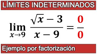 Límites indeterminados por factorización  DIFERENCIA DE CUADRADOS [upl. by Rolyak]