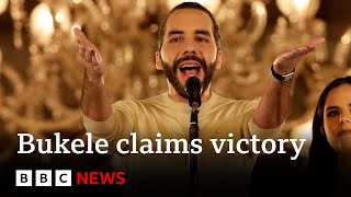 El Salvador President Nayib Bukele claims election victory  BBC News [upl. by Noami]