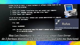 Solución Definitiva a error 0xc00000359 Easybcd [upl. by Alister]