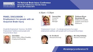 Panel Discussion  Employment for people with an Acquired Brain Injury [upl. by Wilone]