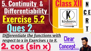 Exercise 52 Class 12 Maths Q2Continuity ampDifferentiability [upl. by Garnett]