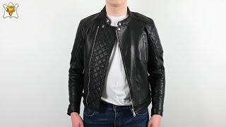 Goldtop Bobber Leather Motorcycle Jacket  Black [upl. by Jillane]