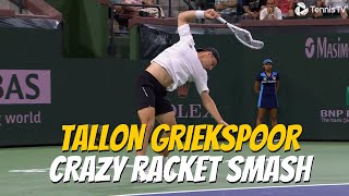 Tallon Griekspoor pulverises his racket against Zverev  Indian Wells 2024 [upl. by Kosey]