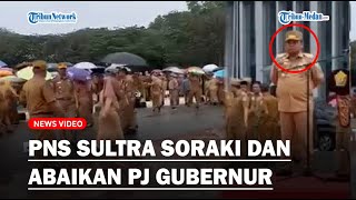 VIRAL PNS Pemprov Sultra Soraki dan Abaikan Perintah Pj Gubernur Ogah Apel Ditengah Hujan [upl. by Tearle]