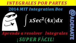 Integral MIT integration bee 2014 Integral por partes integral de xSec2xdx shorts ademate [upl. by Nehgem]