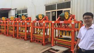 Cinder block making machine  How to operate QTJ440 manual small cement brick making machine [upl. by Innattirb]