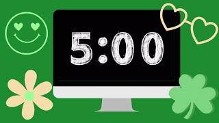 5 Minute Saint Patrick’s Day Trendy Countdown Timer with Irish Music and Chime Completion [upl. by Ada]