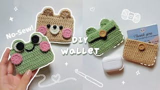 ♡ Crochet NoSew Wallet Tutorial  Frog amp Bear Card Holder ♡ [upl. by Harod86]