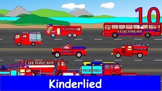 10 kleine Feuerwehrautos  Kinderlernlied  Sing mit Yleekids [upl. by Nylidnam]