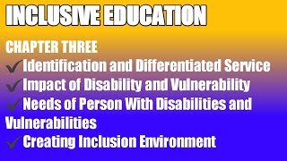 INCLUSIVENESS chapter3part3Identification and Differentiated Services [upl. by Enneira822]