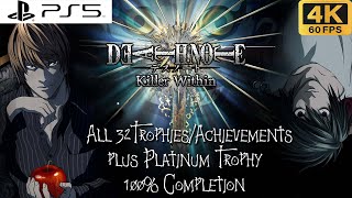 Death Note Killer Within All 32 TrophiesAchievements  Platinum Trophy  100 Completion [upl. by Veljkov]