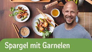 Grüner Spargel mit Garnelen – das Rezept für die Spargelsaison 🦐  REWE Deine Küche [upl. by Eiramllij]