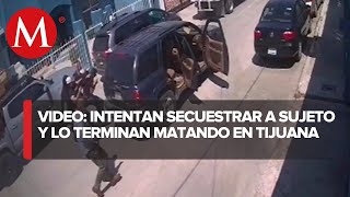 En Tijuana cámara capta a sujetos armados ‘levantar’ y balear a hombre [upl. by Whitaker400]