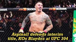 Aspinall defends interim title KOs Blaydes at UFC 304 [upl. by Brownson]