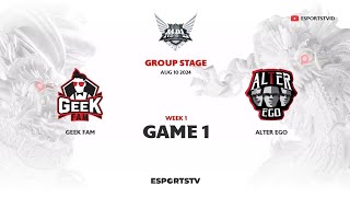 Geek Fam vs Alter Ego GAME 1 MPL ID S14  AE VS GEEK [upl. by Murrah]