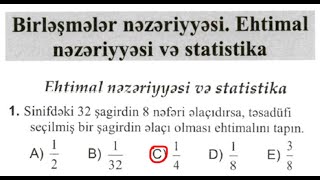 Riyaziyyat yeni test toplusu BirlÉ™ÅŸmÉ™lÉ™r nÉ™zÉ™riyyÉ™si Ehtimal nÉ™zÉ™riyyÉ™si vÉ™ statistika 140 [upl. by Barnabe]