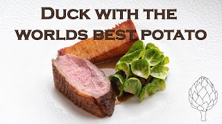 Honey glazed duck breast with the best potato youve ever seen  Fine dining Christmas menu special [upl. by Bergwall]