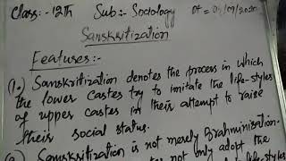 Sanskritization sociology 12th [upl. by Atter398]