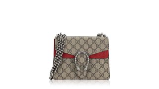 Gucci GG Supreme Dionysus Mini Shoulder Bag Beige Hibiscus Red [upl. by Eidnak612]