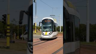 CAF Urbos 100 in Nieuwpoort🇧🇪 tram publictransport kusttram belgium shorts [upl. by Aicileb]