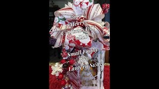 2017 Merry Craftmas DIY Small Funky Bow Lantern Swag [upl. by Judy]