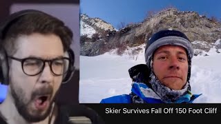 Jacksepticeye Reacts To A Skier Surviving 150 Foot Cliff Fall Off [upl. by Edras159]