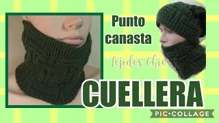 CUELLERA PARA HOMBRE  PUNTO CANASTA a dos agujas š [upl. by Kyle]