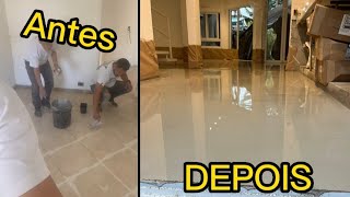 JA VIU ASSIM CIMENTO LIQUIDO BRANCO SOBRE PISOS VELHOS  NUNCA MAIS COMPRE PISO ISSO É MELHOR [upl. by Eked]