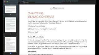 Islamic Banking and Finance Lecture 7 Fall 21 12 12 2021 Chapter 6 Islamic Contract [upl. by Enneicul]