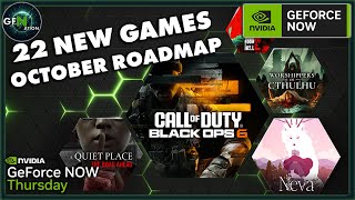 GeForce NOW News  22 New Games  October Roadmap [upl. by Wilkey]