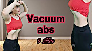 9 min vacuum abs  vacuum abs workout  how to do stomach vacuum [upl. by Llezom516]